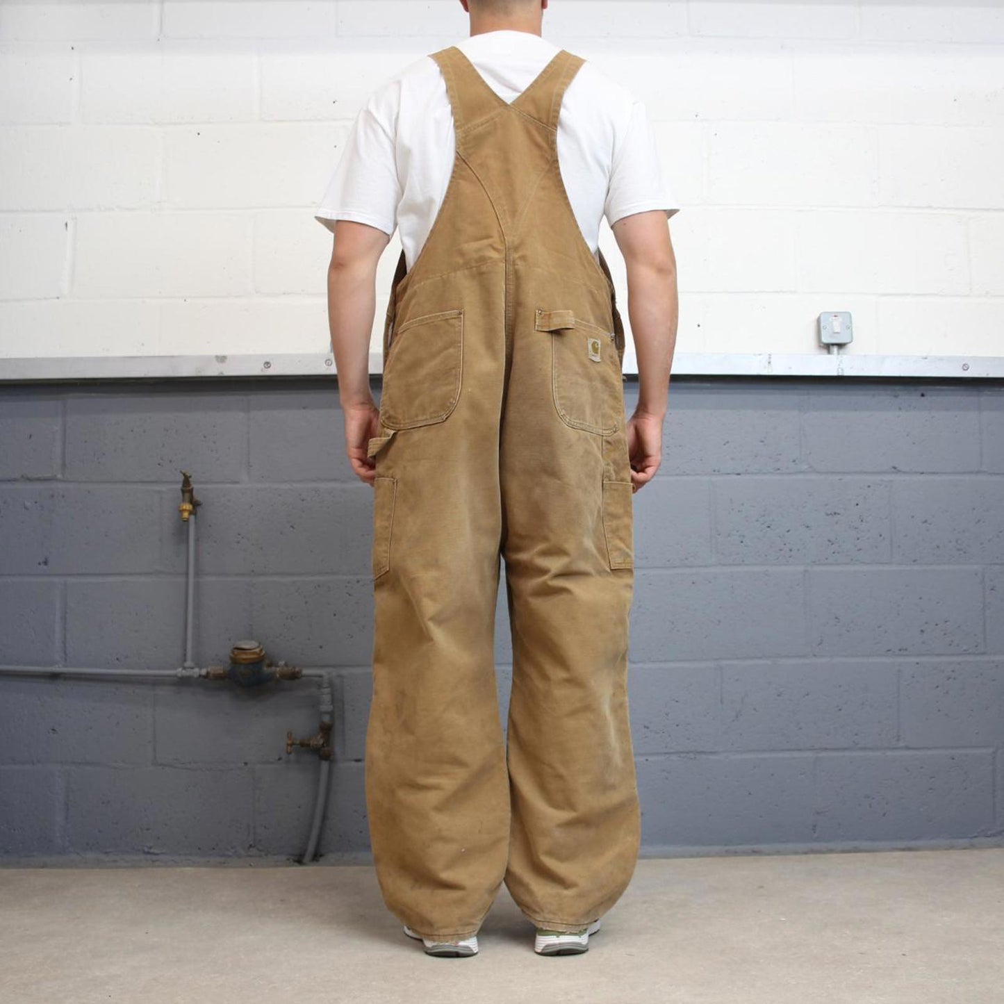 Vintage Carhartt dungarees W44L30 mens canvas overalls tan utility worker
