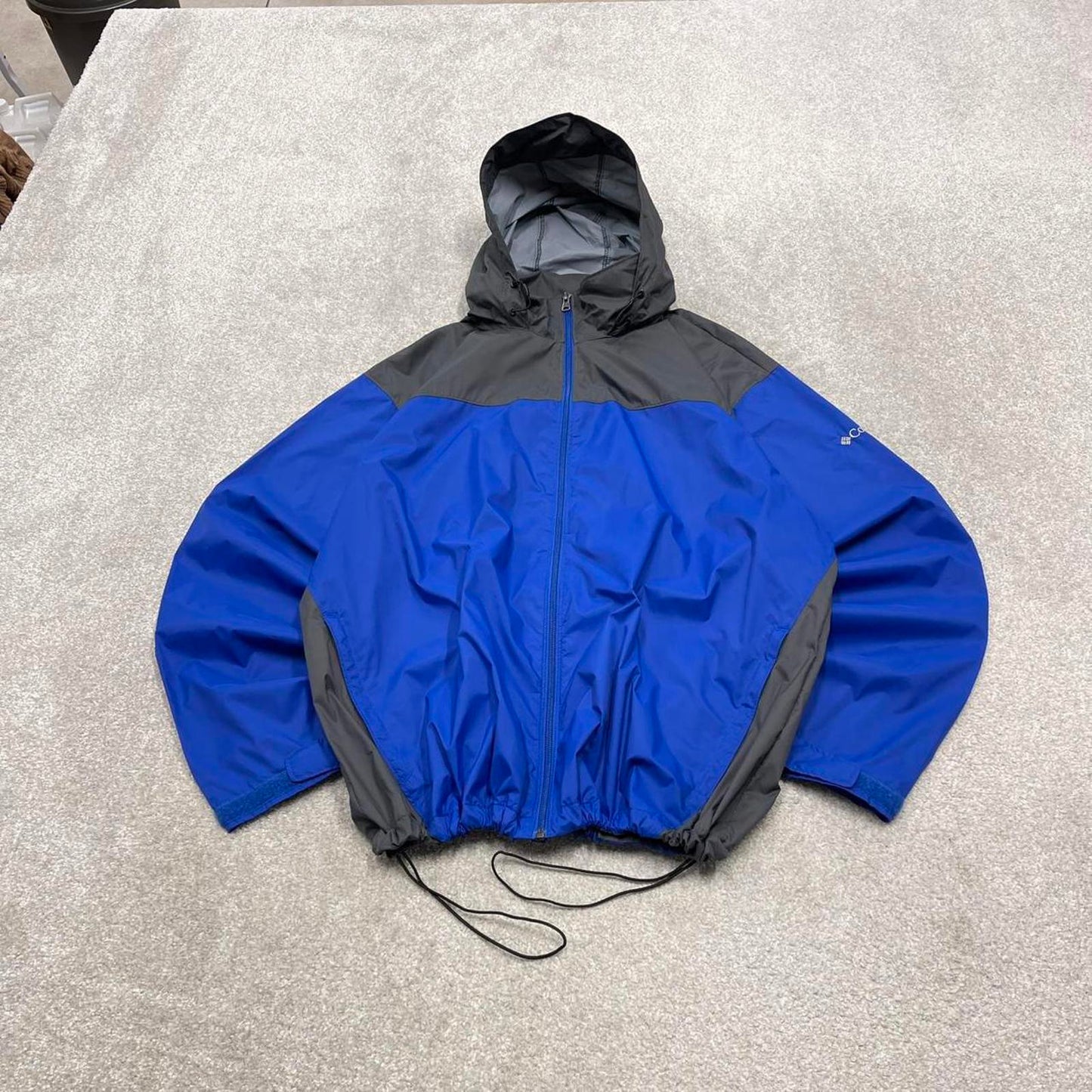 00s Columbia technical windbreaker jacket XL men's y2k style blue hooded lightweight autumn