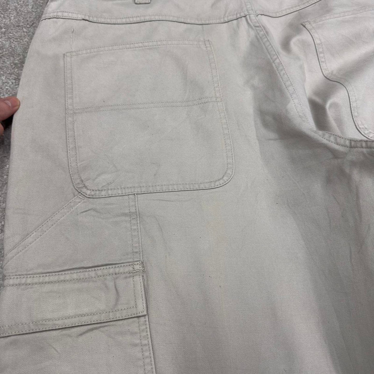 Y2K baggy Wrangler carpenter pants beige Loose wide leg skater style cargo pants