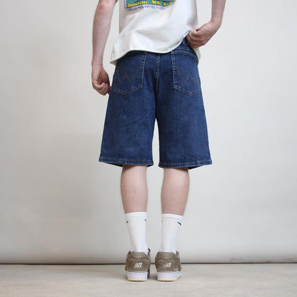 Mens Wrangler jorts W34 blue loose denim skater style shorts