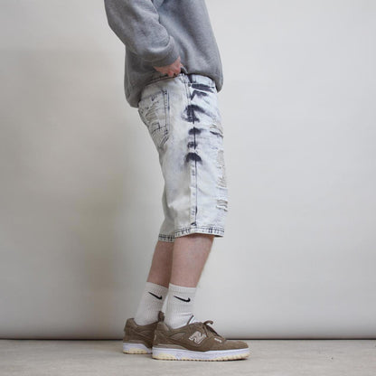 Acid wash denim shorts W32