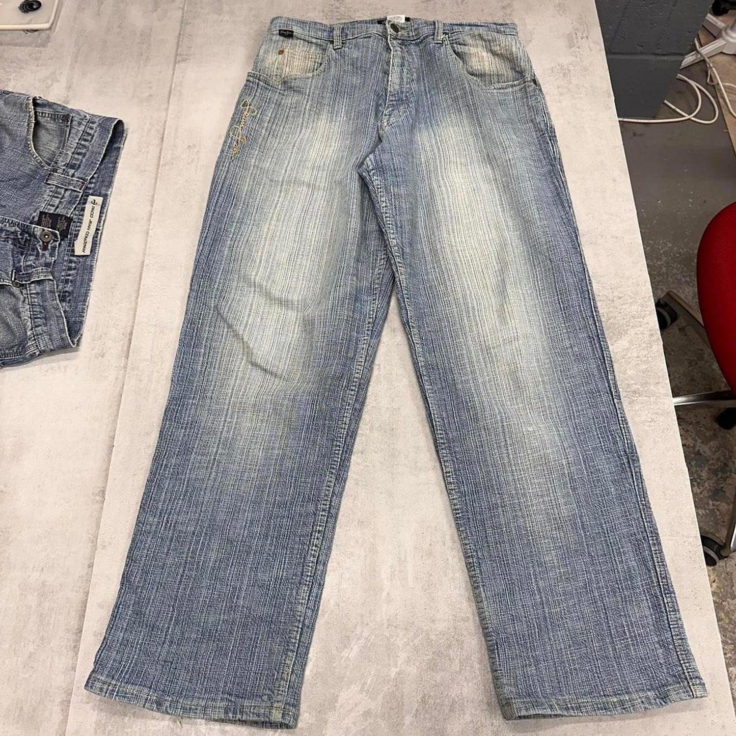 Baggy Sean John skate jeans W34 L32 blue loose denim hip hop skater jeans