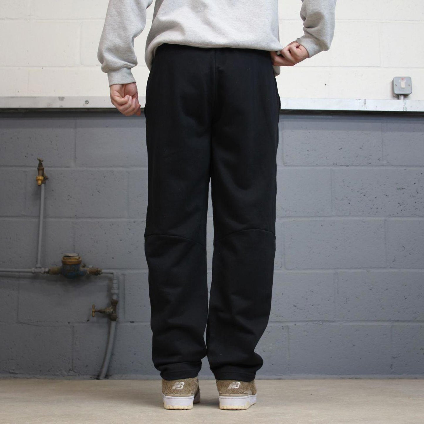 Nike Trackies L black y2k 00s style dri-fit joggers embroidered logo