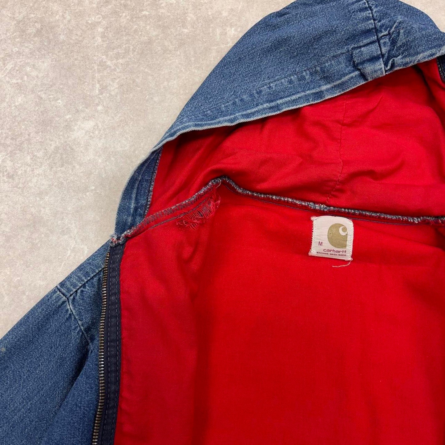 Vintage denim Carhartt active jacket cropped XS 1960s/70s blue denim active