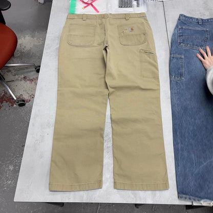 Carhartt carpenter pants W40L32 loose relaxed fit khaki beige cargos skate style