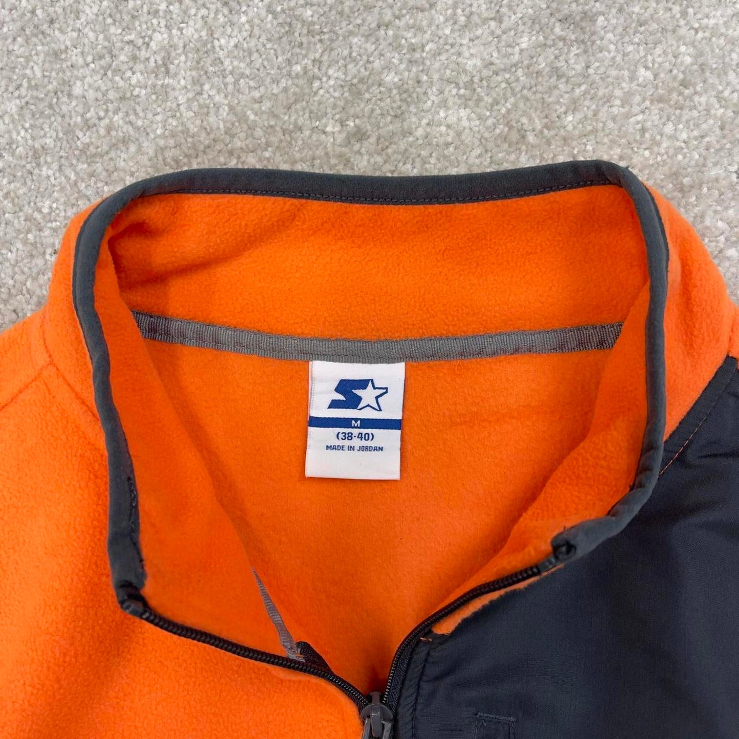 Orange Starter technical fleece Medium 1/4 zip up y2k 00s style autumn wear