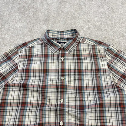 North Face checkered short sleeve shirt TNF festival style button down summer shirt