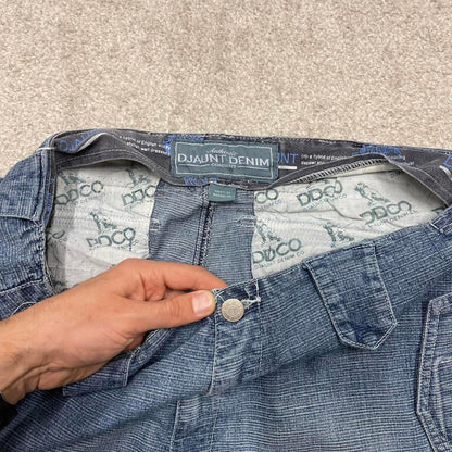 Djaunt baggy jeans W38L34 loose wide leg blue denim y2k style skater pants casual wear autumn