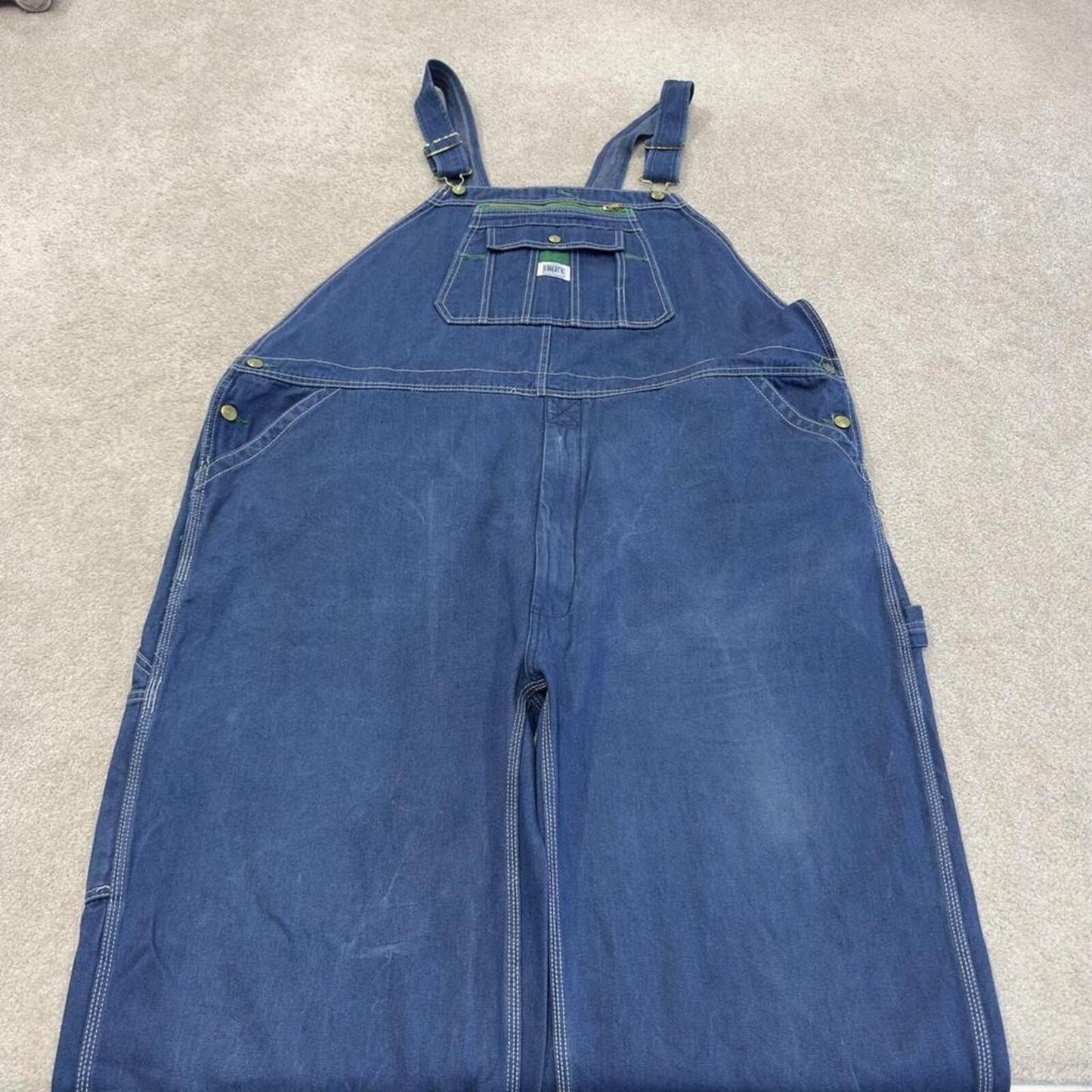 Baggy denim Dungarees vintage overalls blue Liberty workwear bib & brace utility