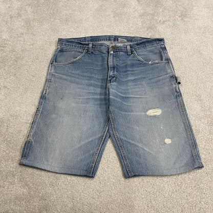 Y2K denim cargo shorts carpenter blue Key skater style summer cargo jorts