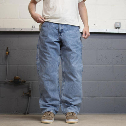 Baggy Lee carpenter jeans W36L30 blue denim loose wide leg y2k style cargo trousers