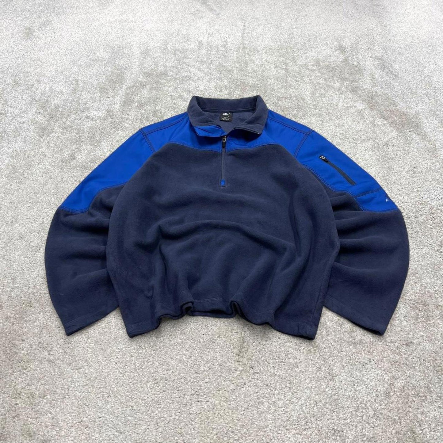 Y2k Starter technical fleece L men’s1/4 zip up navy blue 00s style autumn casual street