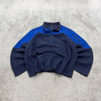 Y2k Starter technical fleece L men’s1/4 zip up navy blue 00s style autumn casual street