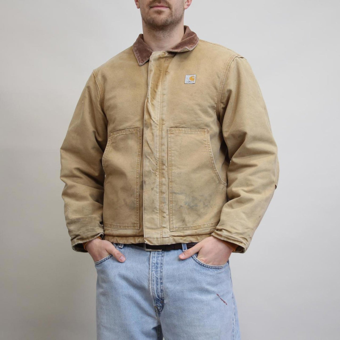 Vintage Carhartt traditional jacket Large boxy cropped workwear Detroit style