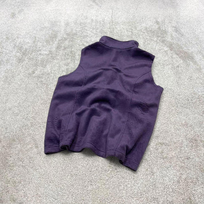 Purple Columbia technical fleece gilet Large women's y2k style full zip up autumn