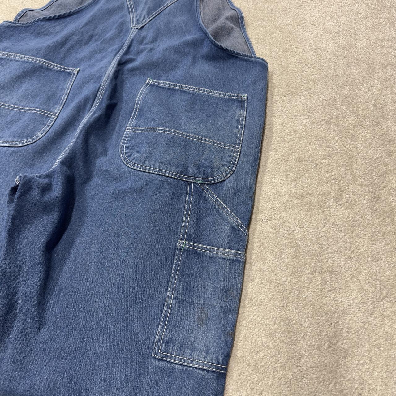 Vintage liberty dungarees 00s denim overalls blue Patch logo and adjustable straps