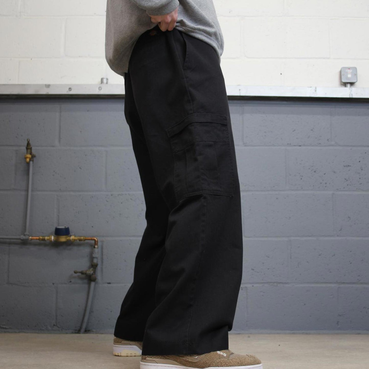 Y2K baggy Dickies cargo pants wide leg black Twill chino skate style work trousers