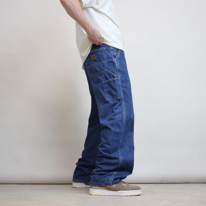 Vintage Carhartt carpenter jeans W33 L32 blue loose Dungaree fit denim work skate jeans