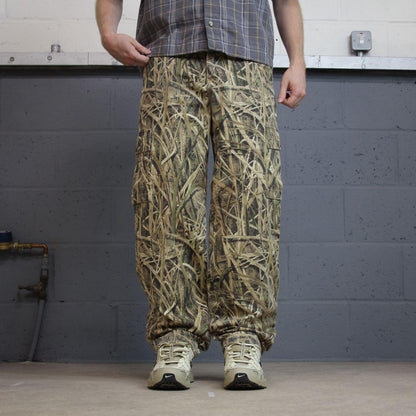Cabelas’ Camo Realtree style cargo pants Y2K khaki Floaty leg camouflage loose hunting utility