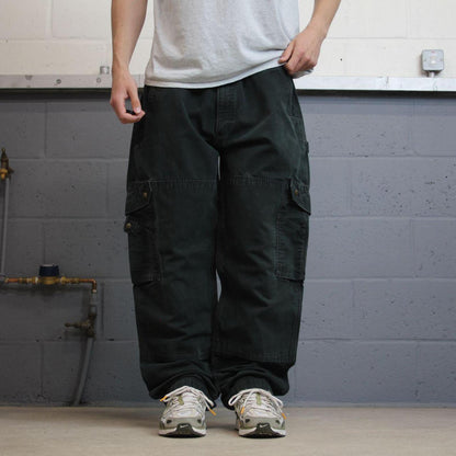 Carhartt carpenter jeans loose leg faded black Loose relaxed canvasy skate style cargo work pants