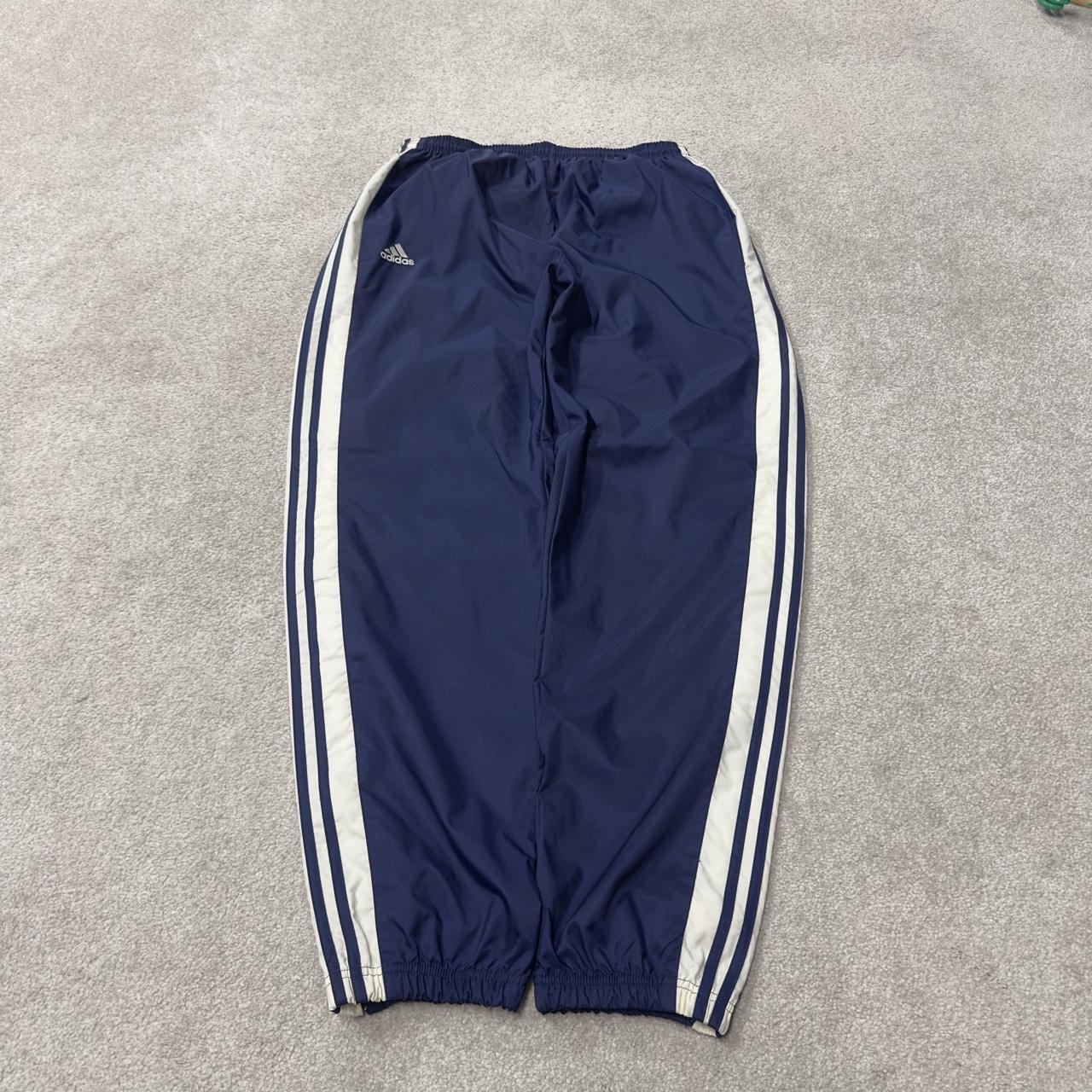 Vintage Adidas Team tracksuit bottoms navy Loose baggy y2k embroidered lined side stripe track pants