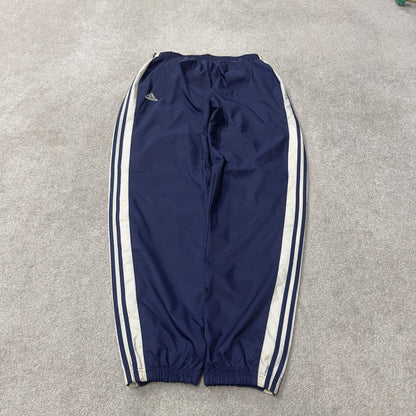 Vintage Adidas Team tracksuit bottoms navy Loose baggy y2k embroidered lined side stripe track pants