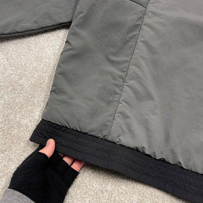 00s Adidas technical windbreaker jacket y2k style M men's grey black full zip coat hooded tech