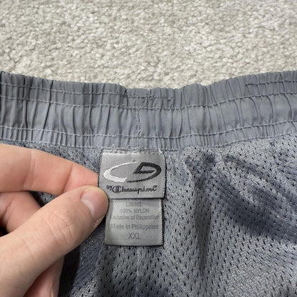 Y2K champion tracksuit bottoms grey XXL Wide leg 2000s style mesh lined track pants