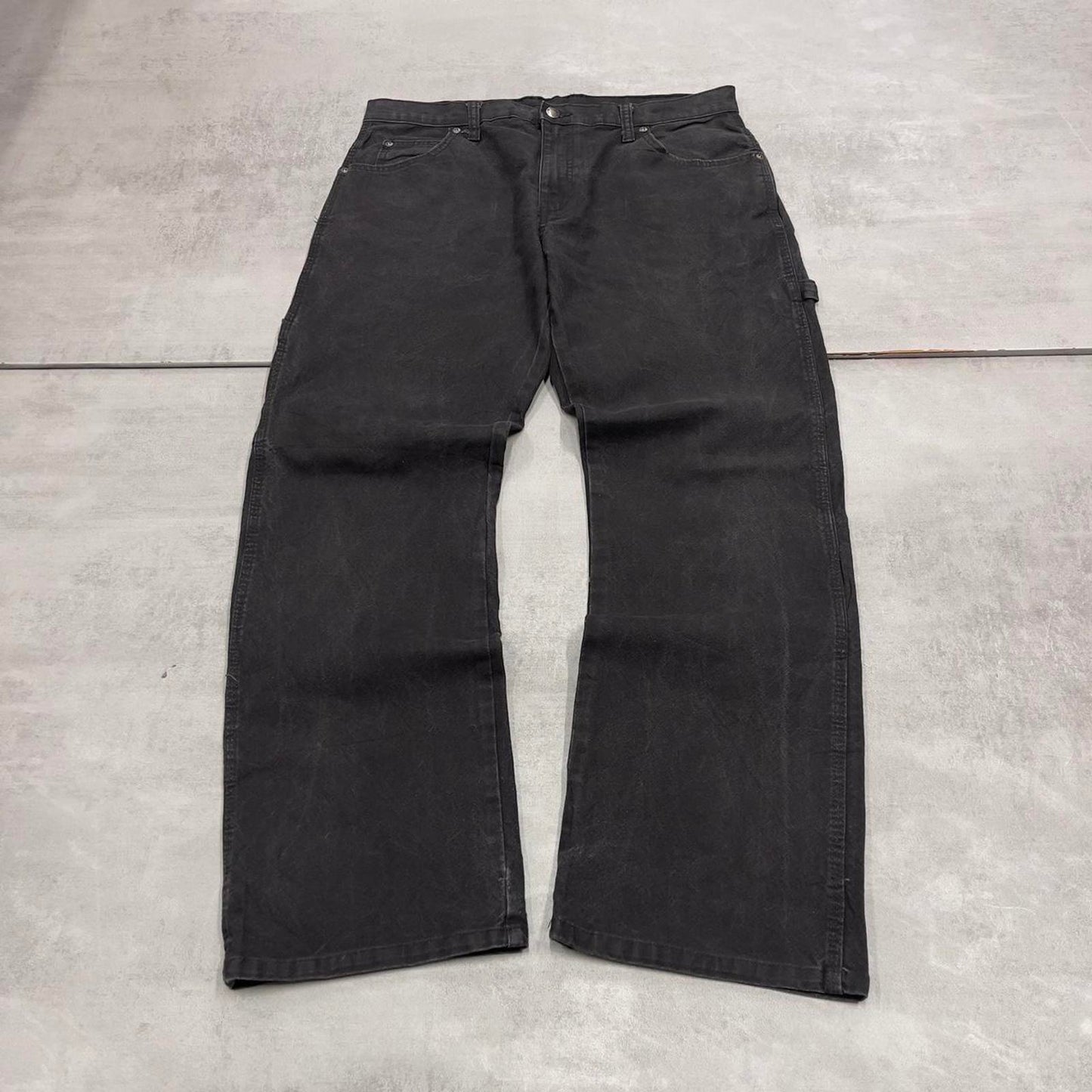 Loose Dickies carpenter jeans W32L30 90s skate style black thick canvas cargos