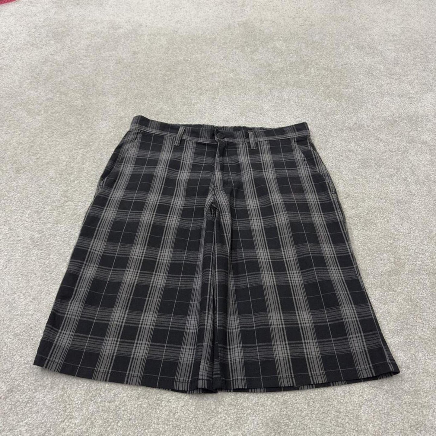 Dickies checkered carpenter shorts black Twill chino skater style shorts long leg