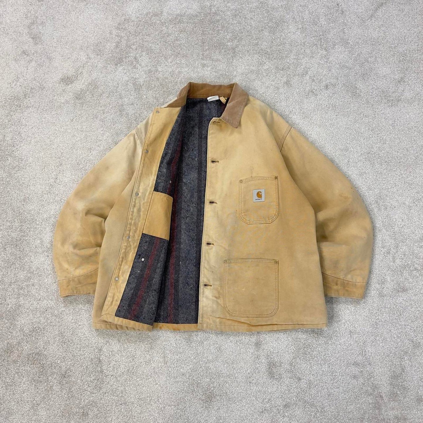 Vintage Carhartt Michigan jacket XXL tan chore canvas worker coat