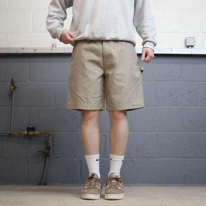 Y2k Woolrich carpenter shorts beige W34 Loose cotton summer festival jorts skater style