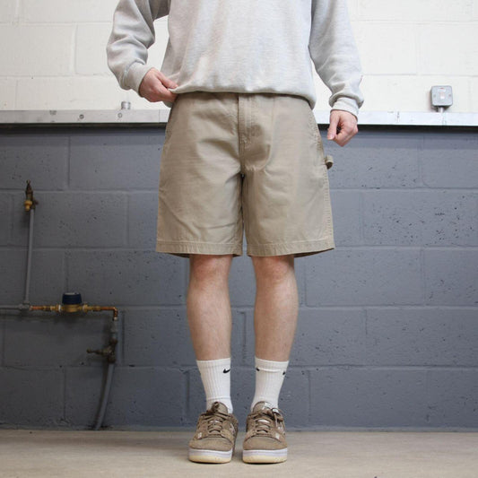 Y2k Woolrich carpenter shorts beige W34 Loose cotton summer festival jorts skater style