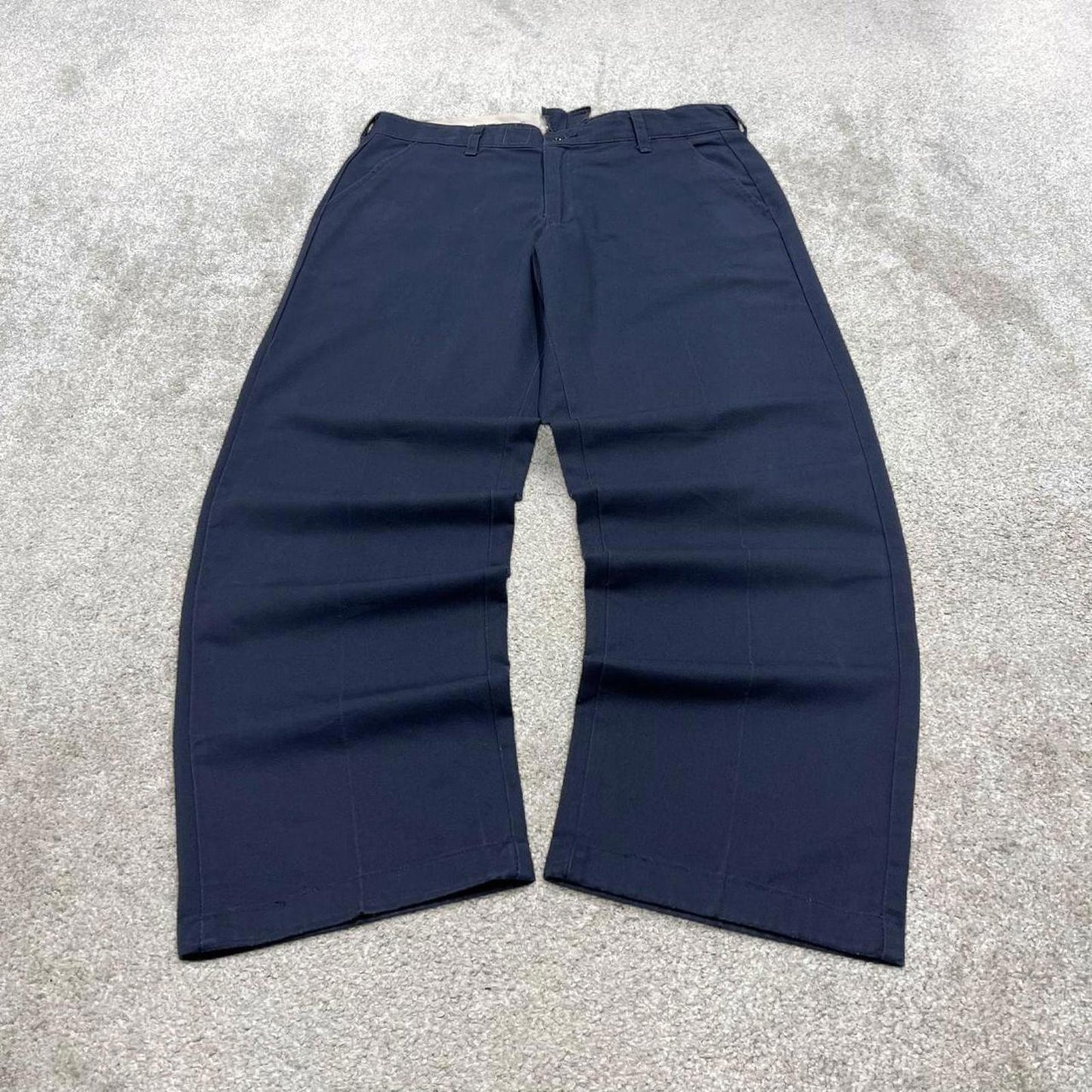Navy Red Kap pants W34L31 loose y2k chino style skate trousers patch logo workwear