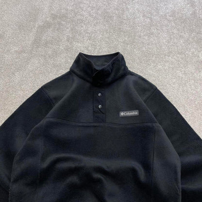 Black Columbia technical fleece XS y2k style snap T autumn popper pull over