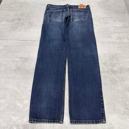 Levis 505 jeans blue loose W36L36 straight leg y2k style pants red tab logo