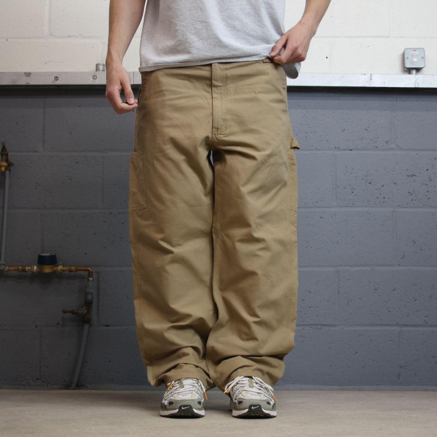 Carhartt baggy carpenter jeans wide leg khaki Loose canvasy skate style cargo work pants