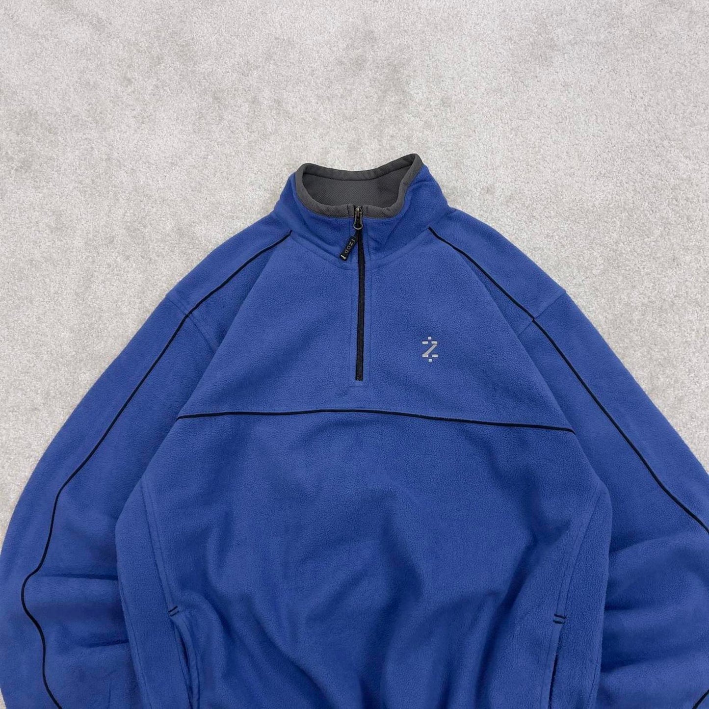 Blue Izod technical fleece XL y2k style 1/4 zip up autumn adjustable waist embroidered outdoors