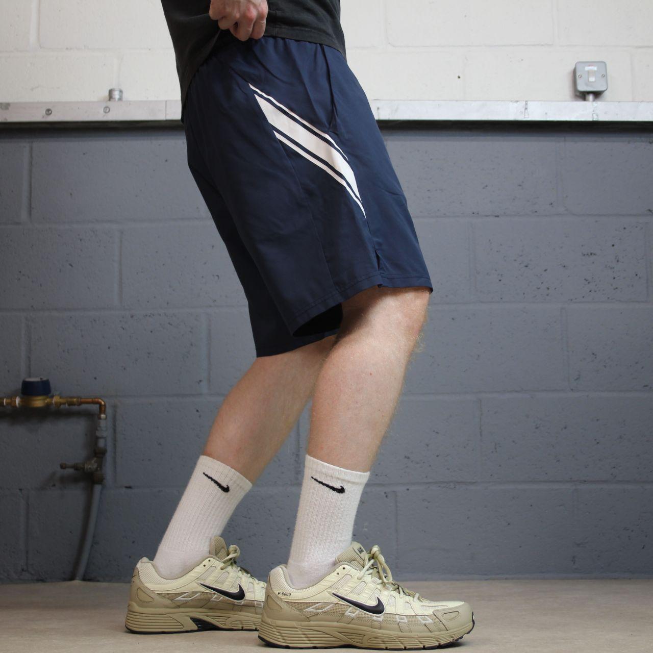Nike sports shorts y2k loose navy Stripe Dri-Fit comfy floaty summer gym shorts