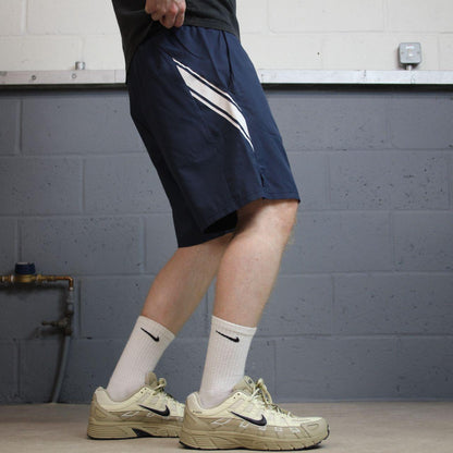 Nike sports shorts y2k loose navy Stripe Dri-Fit comfy floaty summer gym shorts