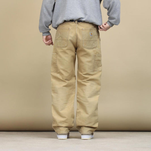 00s Carhartt carpenter jeans workwear W36L32 tan brown casual skater style pants cargos streetwear