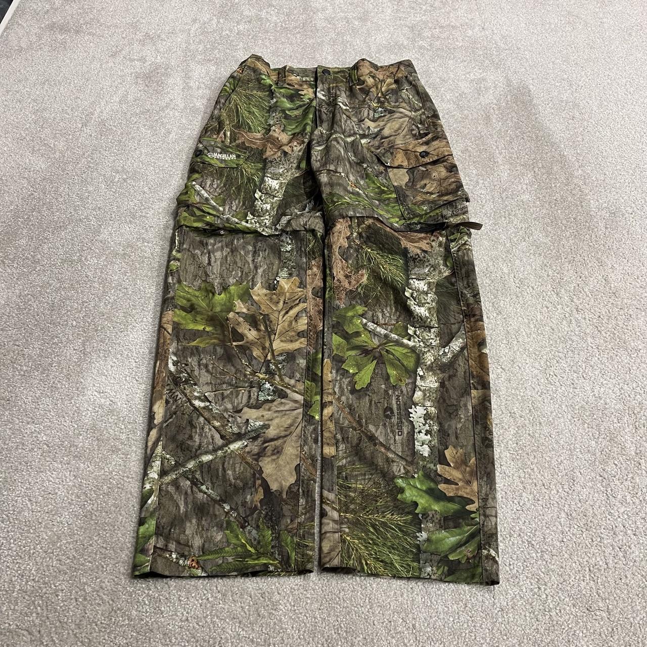 Mossy Oak convertible camo cargo pants shorts S green Magellan lightweight hiking zip off legs