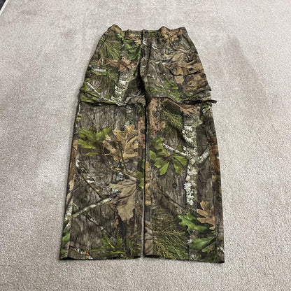 Mossy Oak convertible camo cargo pants shorts S green Magellan lightweight hiking zip off legs