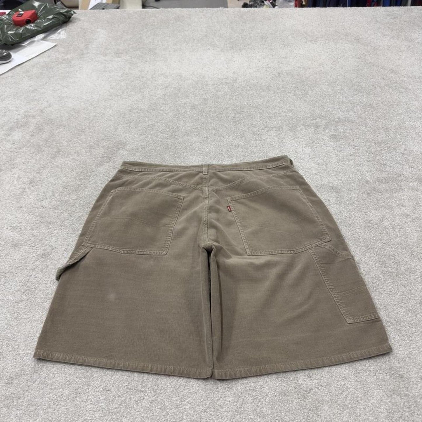 Levi’s baggy corduroy shorts carpenter khaki Loose fit cord skate style cargo shorts