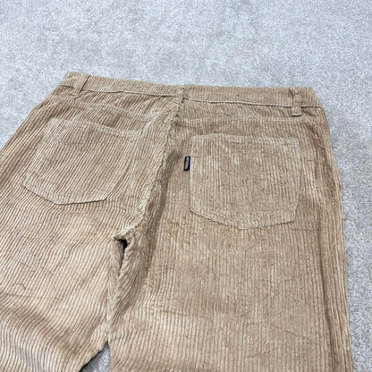 Baggy Integral corduroy pants W36L30 beige wide wale jumbo cord trousers 90s skater style