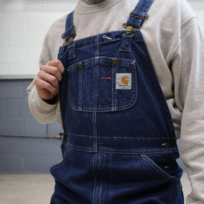 Carhartt denim dungarees y2k blue overalls loose festival / skate wear bib & brace utility workwear