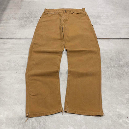 Dickies carpenter jeans W33L32 loose tan brown canvas cargo skater style pants