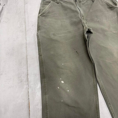 Green Carhartt carpenter pants W38 L27 loose canvas 90s style skater cargos