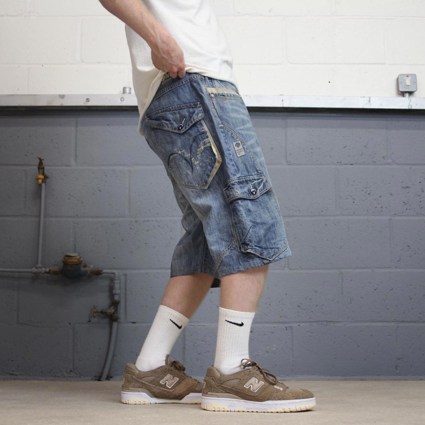 Blue Mish Mash Cargo jorts W38