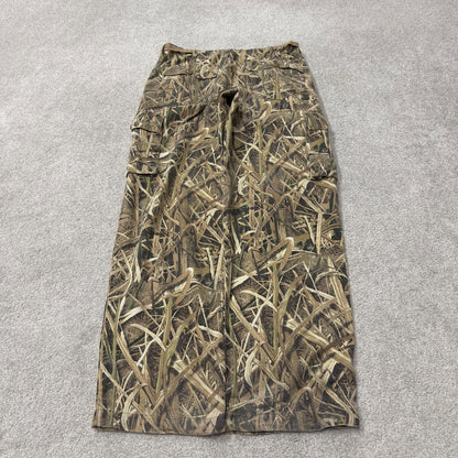 Cabelas’ Camo Realtree style cargo pants Y2K khaki Floaty leg camouflage loose hunting utility